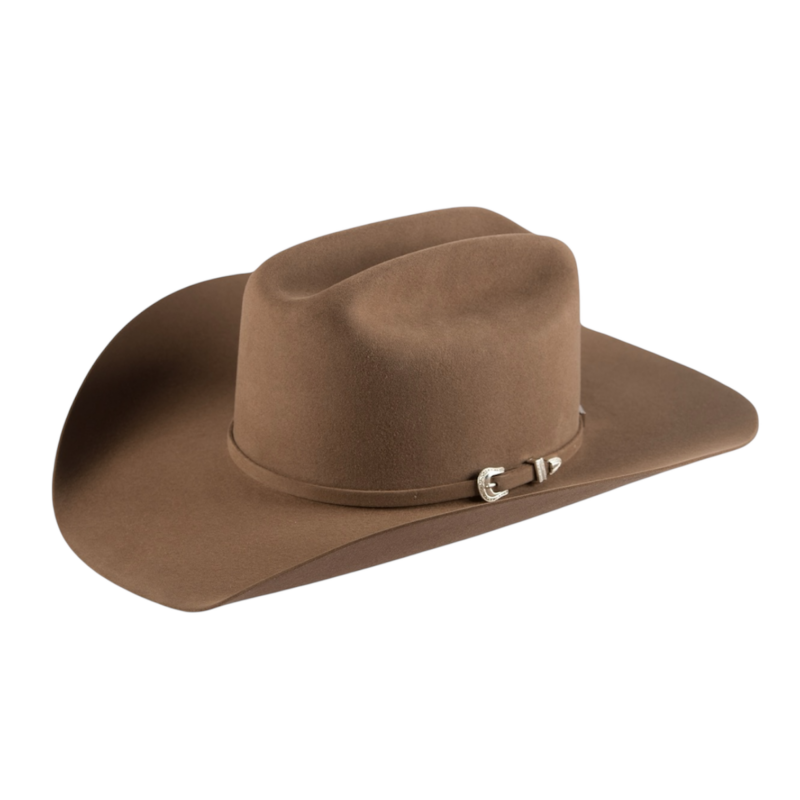 American "Lucky" Hat 7X Pecan Felt Cowboy Hat 4 1/4" Brim