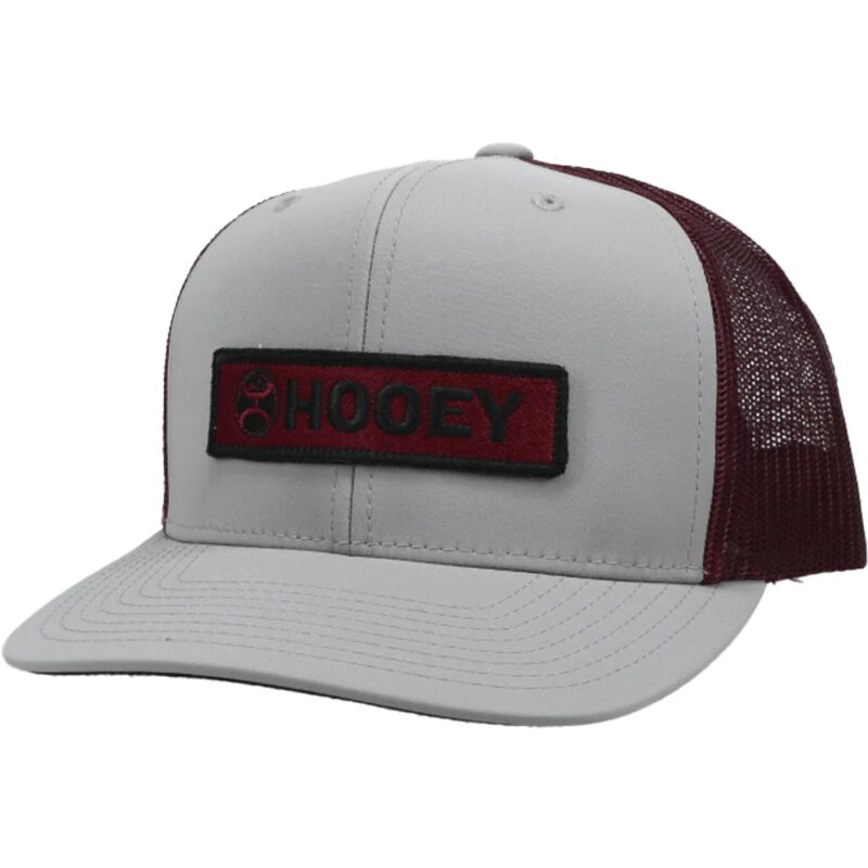 HOOEY "LOCK UP" GREY/MAROON HAT2113T-GYMA