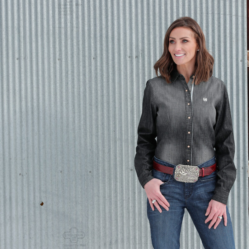 Cruel Women's Black Denim Western Shirt MSW9165039
