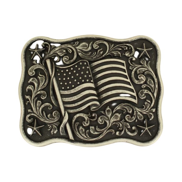 Nocona USA Flag Belt Buckle 37406