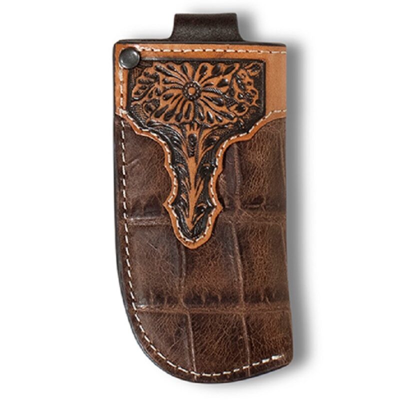 Ariat Vertical Knife Sheath Crocodile Print Brown A1802102