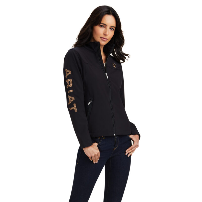 Women's Ariat Team Softshell Black Leopard Jacket 10041278