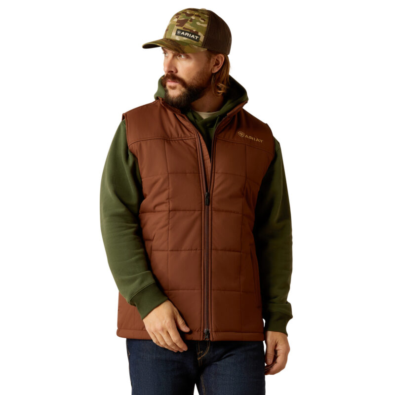 Men's Ariat Crius Insulated Potting Soil Color Vest 10052814