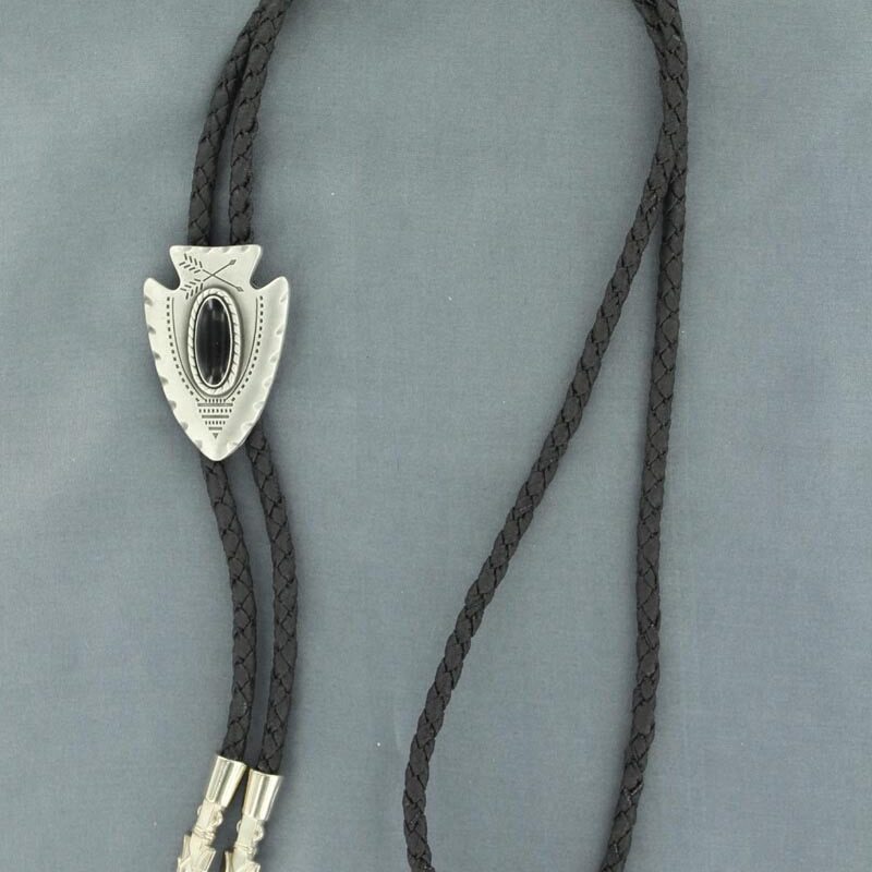 Arrowhead Black Stone Bolo Tie 22120