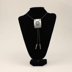 Rectangle Western Turquoise Stone Concho Bolo Tie 22232