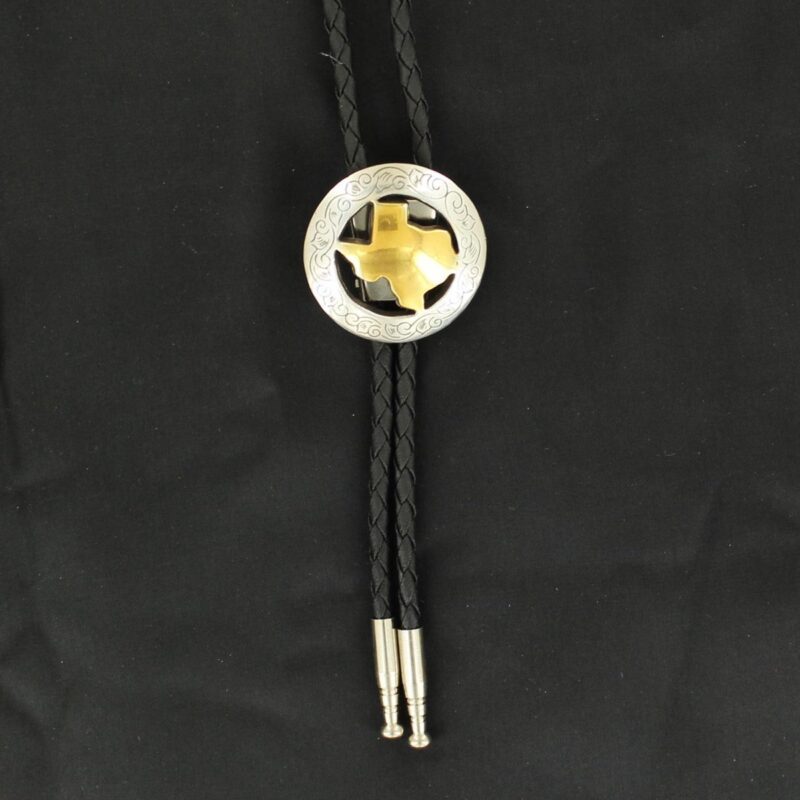 State Texas Round Engraved Bolo Tie 22870