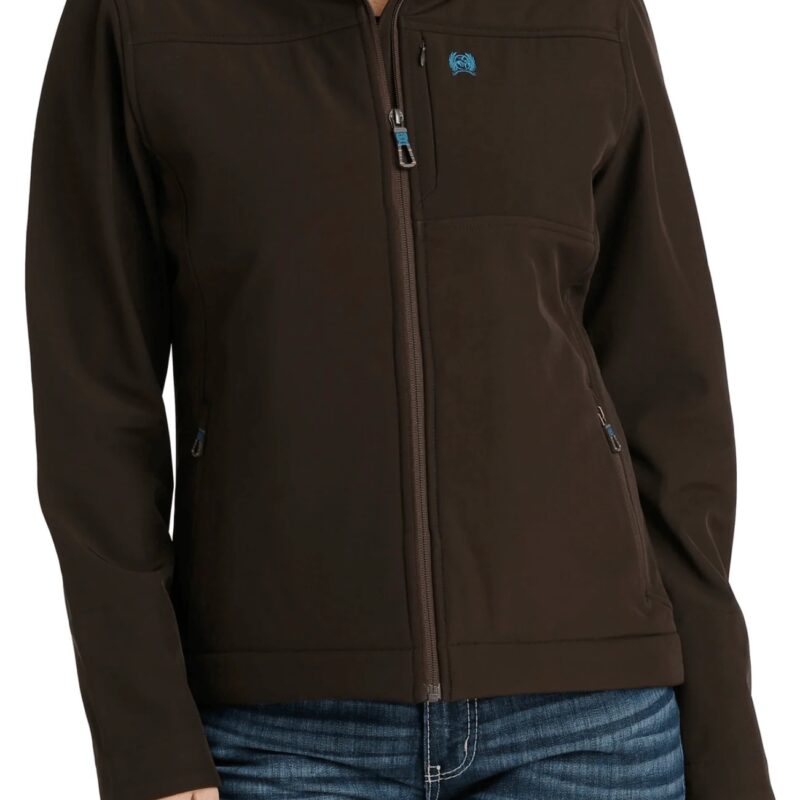 Women's Cinch Concealed Carry Logo Softshell Dark Brown Jacket MAJ9848002