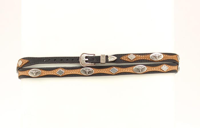Genuine Leather Longhorn Conchos Hatband 02688129