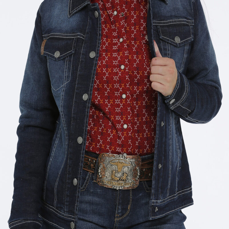 Women's Cinch Blanket Lined Denim Jacket MAJ9878004