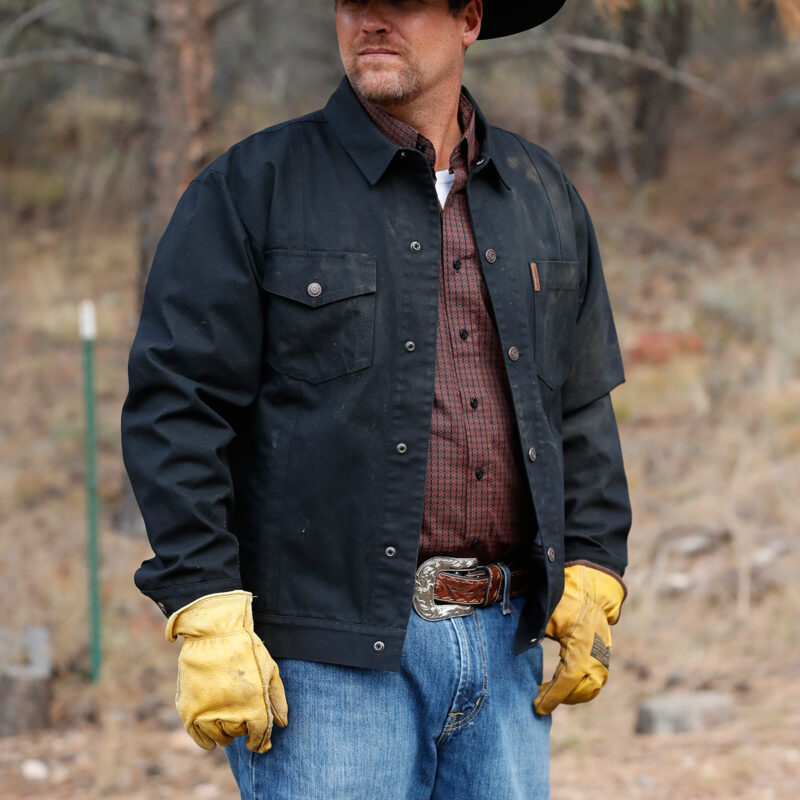 Men's Cinch Solid Black Canvas Ranch Coat MWJ1598001