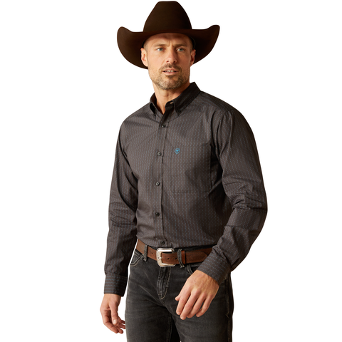 Men's Ariat Pompey Fitted Black Shirt 10053917