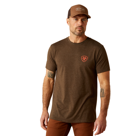 Men's Ariat Modern Mesa Heather Brown T-Shirt 10054004