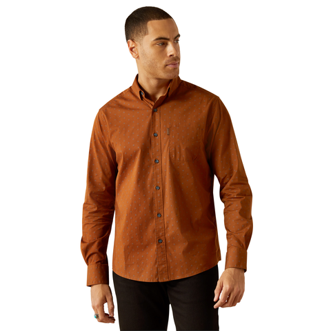 Men's Ariat Mickey Modern Fit Brown Shirt 10054062