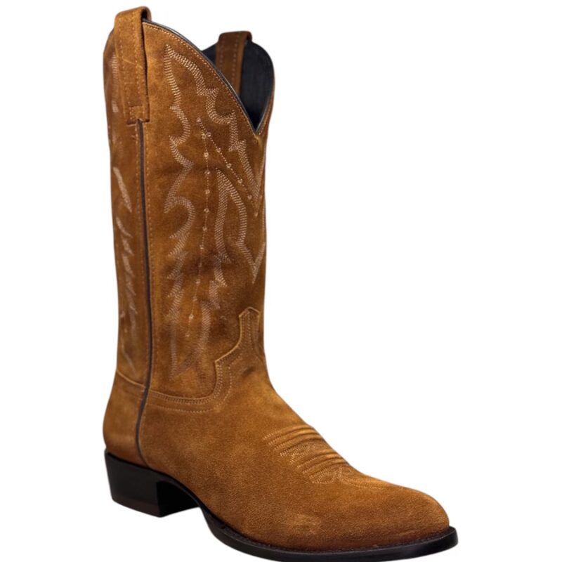 Men's Caborca Suede Ambra Round Toe Classic Cowboy Boots