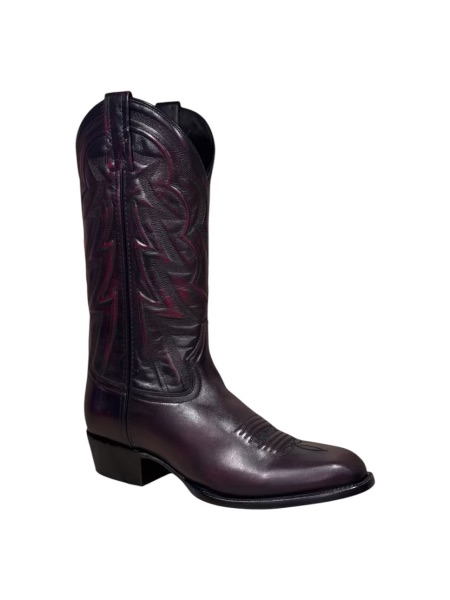 Men's Caborca Black Cherry Classic Dress Cowboy Boots French Square Toe