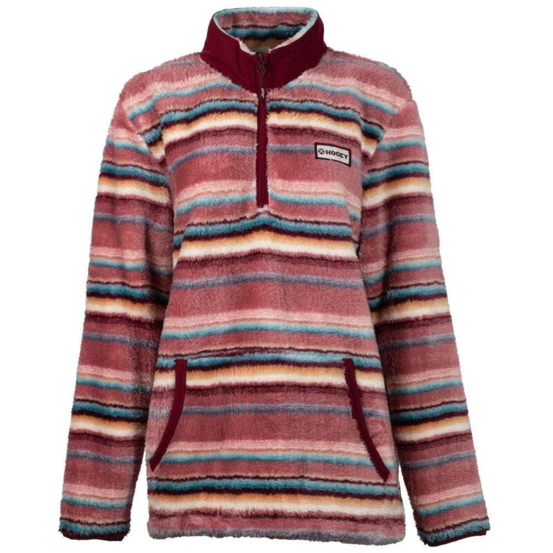 Women's Hooey Pink Stripe Fleece Pullover HFP006PKST