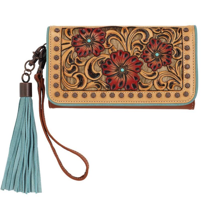 Women's Ariat Lorelei Clutch Tooled Floral Wallet A770005908