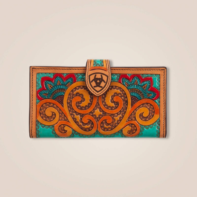 Women's Ariat Paisley Hand Tooled Hand Painted Wallet A770016408