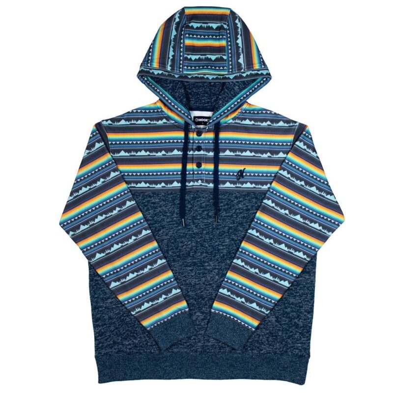 Men's Hooey Jimmy Navy Blue Aztec Print Hoodie HH1194NVBL