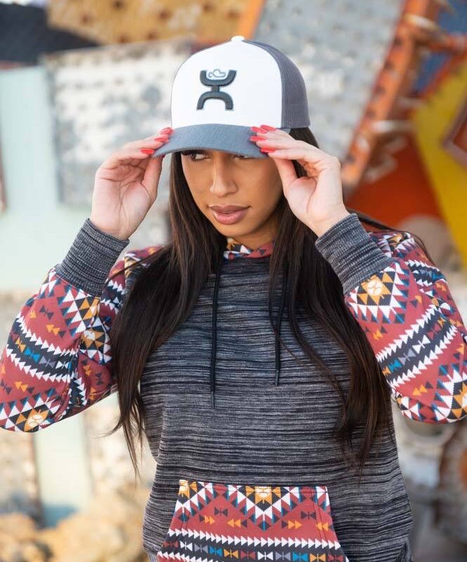 Women's Hooey Summit Aztec Charcoal Hoodie HH1198CHRD