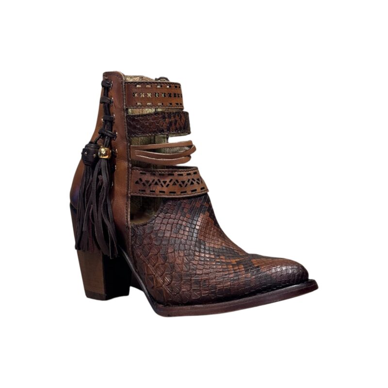 Women's Cuadra Ankle Brown Python Bootie CU410