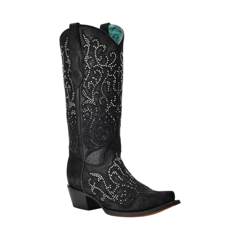 Women's Corral Black Overlay With CrystalsCowboy Boots C4100