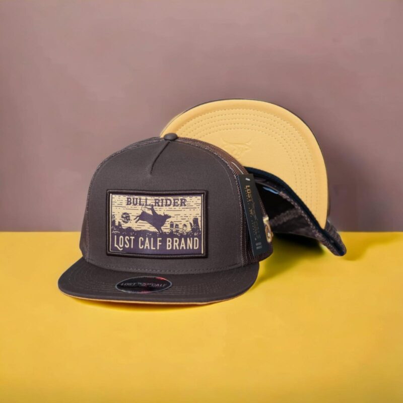 Lost Calf Flat Bill Bull Rider Brown Cap