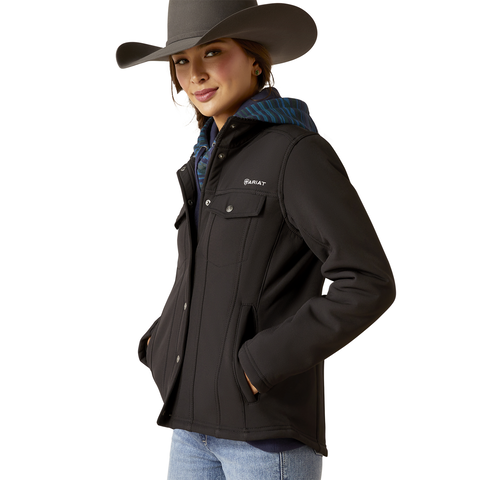 Women's Ariat Berber Back Softshell Black Button Up Jacket 10046445