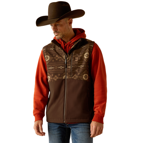 Men's Ariat Logan Softshell Banyan Bark Southwest Vest 10055415