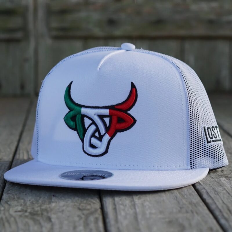 Lost Calf Flat Bill White Mexico Cap