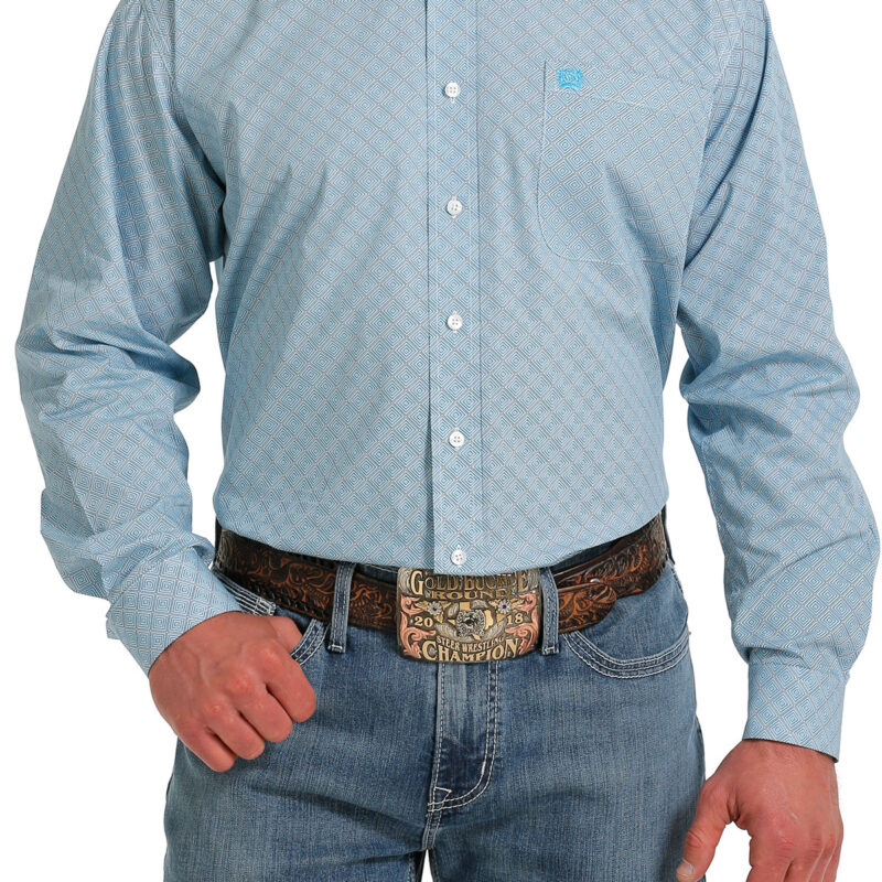 Men's Cinch Classic Fit Western Turquoise Button Up Shirt  MTW1105567