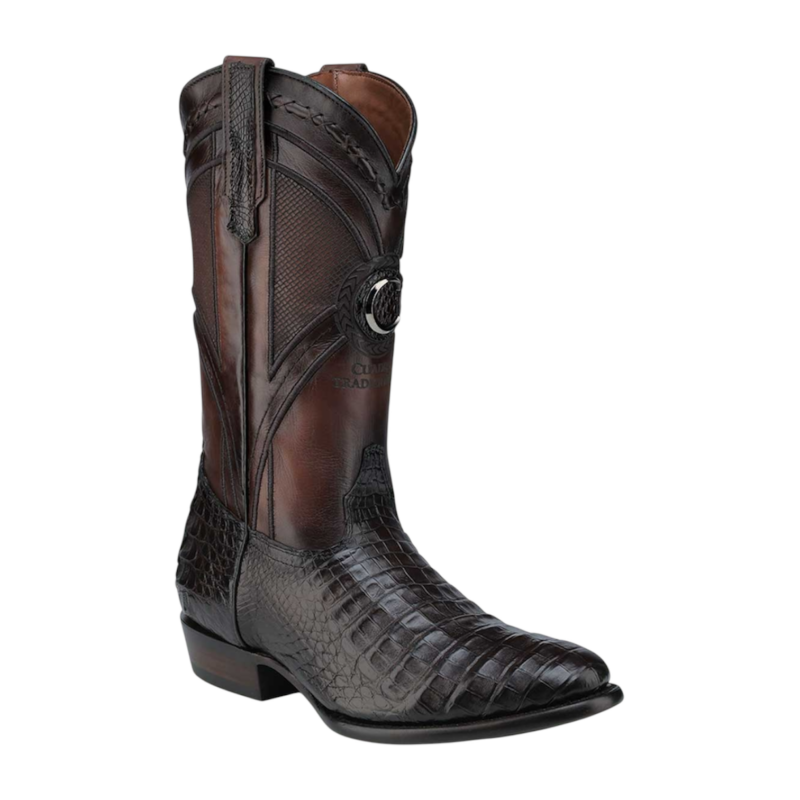 Men's Cuadra Genuine Caiman Crocodile Round Toe Cowboy Boot CU857