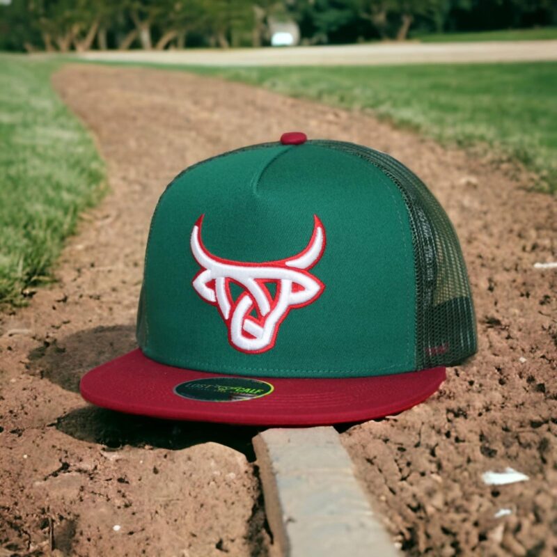 Lost Calf Flat Bill Green Red Mexico Classic Logo