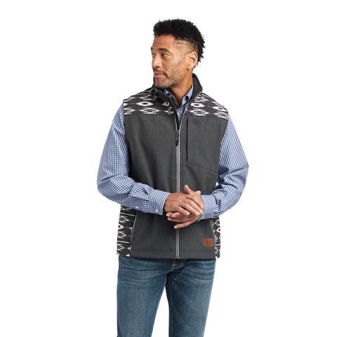 Men's Ariat Vernon 2.0 Chimayo Charcoal Softshell Vest 10042188