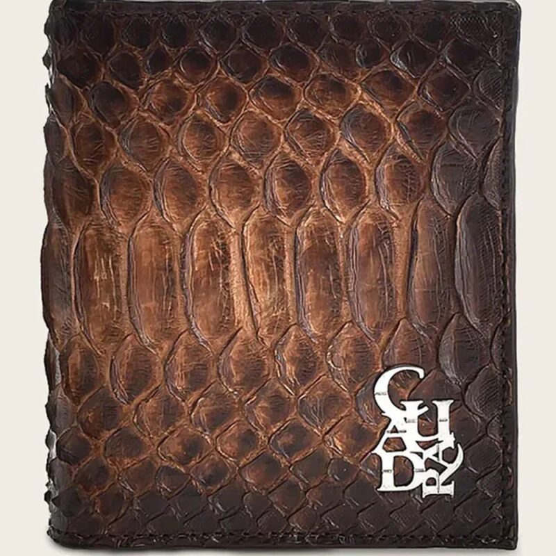 Cuadra Genuine Honey Python Skin Bifold Wallet DU586