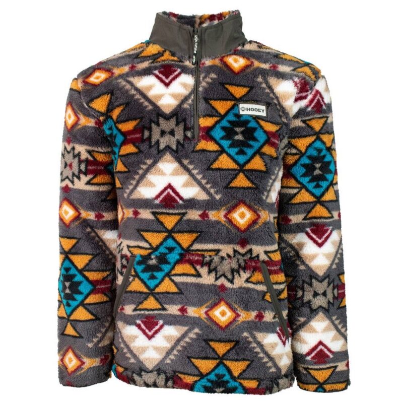 Men's Hooey Brown Aztec Fleece Pullover HFP001BRAZ
