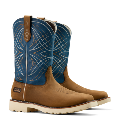 Men's Ariat Activator Waterproof Work Boots Dusted Brown/Basin Blue 10060895