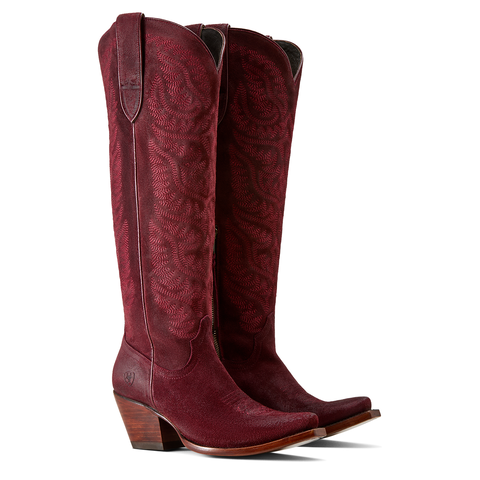 Women's Ariat Laramie StretchFit Burgundy Suede Western Boot 10061356