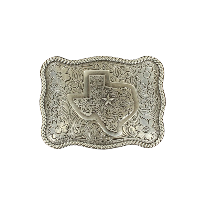 Nocona Texas Scalloped twisted Rope Edge Belt Buckle 37528