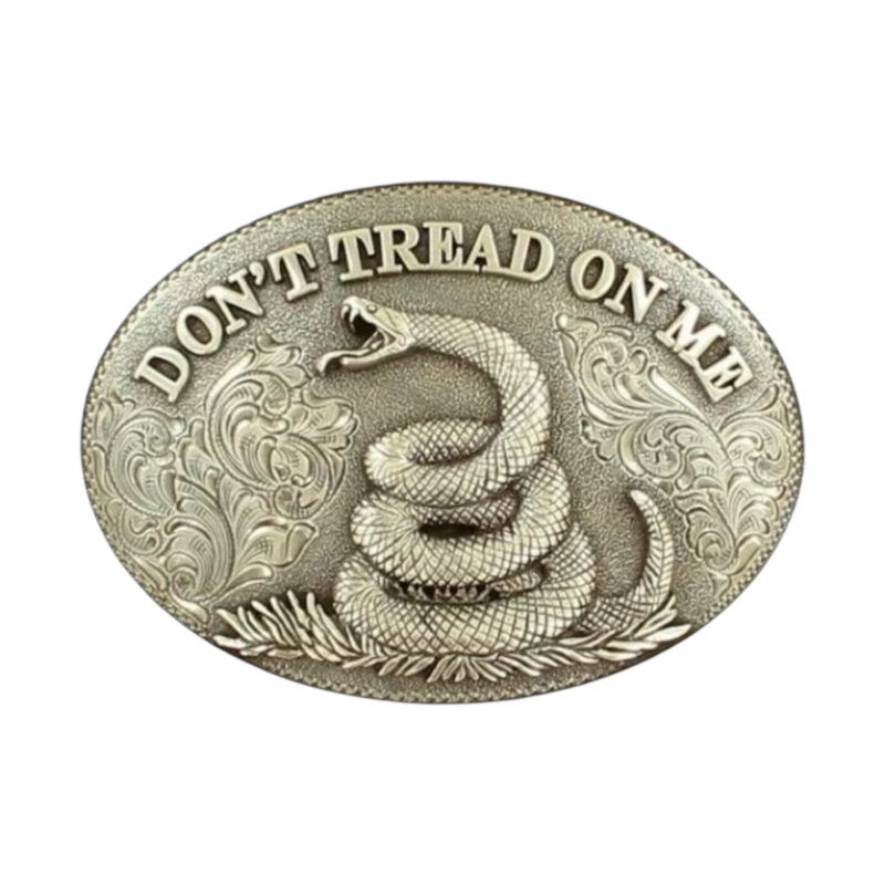 Nocona Don't Tread On Me Silver Western Belt Buckle 37109