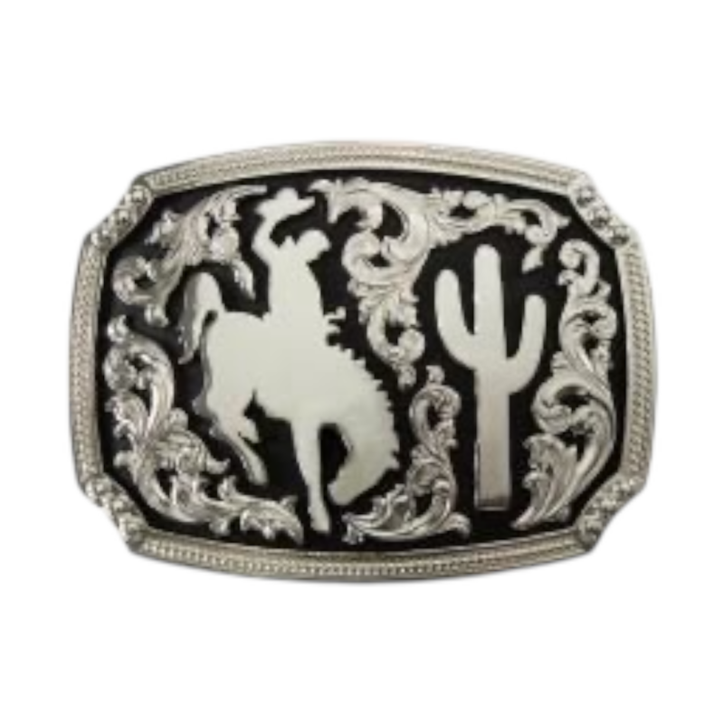 Nocona Rectangle Western Belt Buckle Bronco Rider 37943