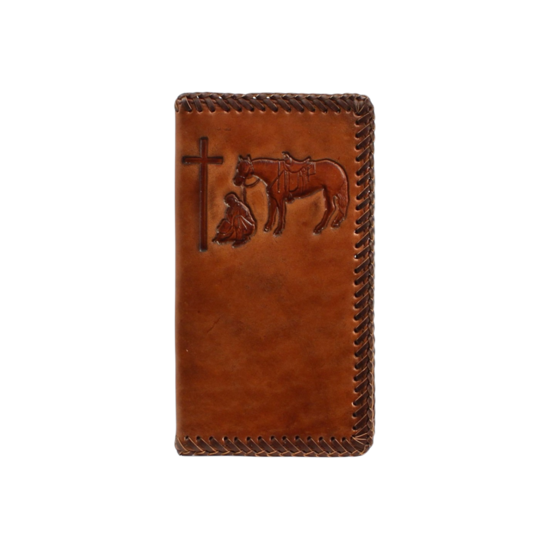 Nocona Leather Praying Cowboy Rodeo Western Wallet N5413808