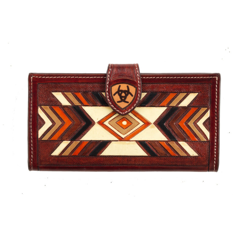 Women's Ariat Southwestern Multicolor Hand Tooled Leather Wallet A770016697