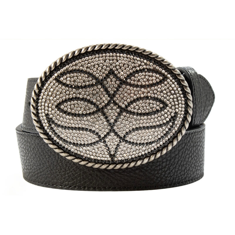 Women's Angel Ranch 1 1/2" Boot Stitch Black Western Belt D140010401