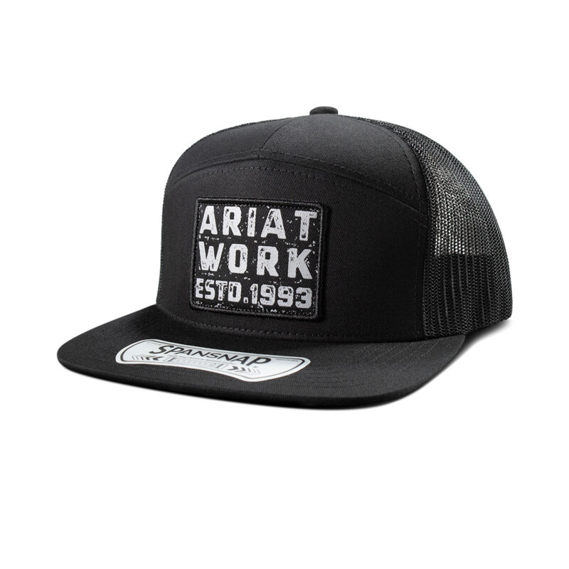 Ariat Work 7 Panel Black Patch Cap A290002101