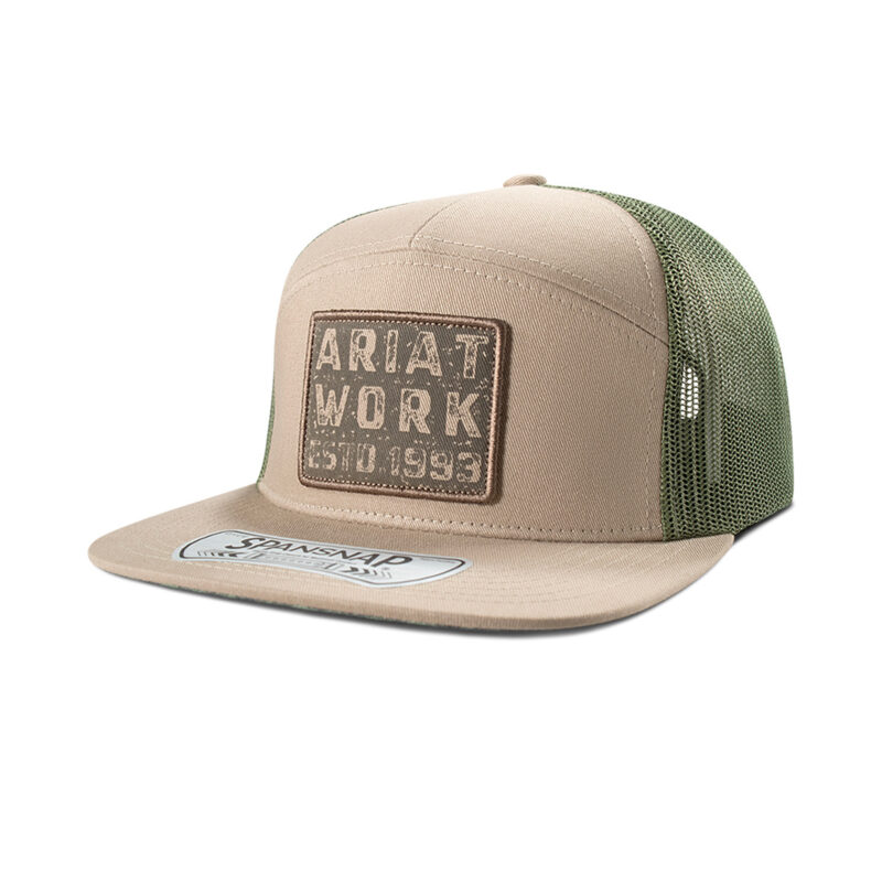 Ariat Work Tan Patch 7 Panel Snapback Cap A290002108