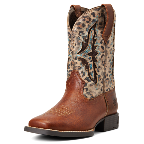 Girls Ariat Joel VentTEK Brown Square Cowboy Boot 10040258