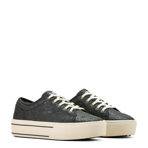 Women's Ariat Skyler Black Floral Emboss Lace-Up Shoes 10061288