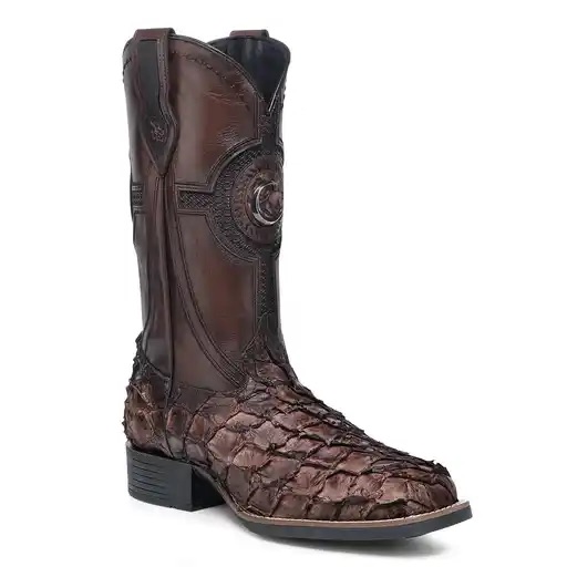 Men's Cuadra Brown Pirarucu Fish Cowboy Boots CU980