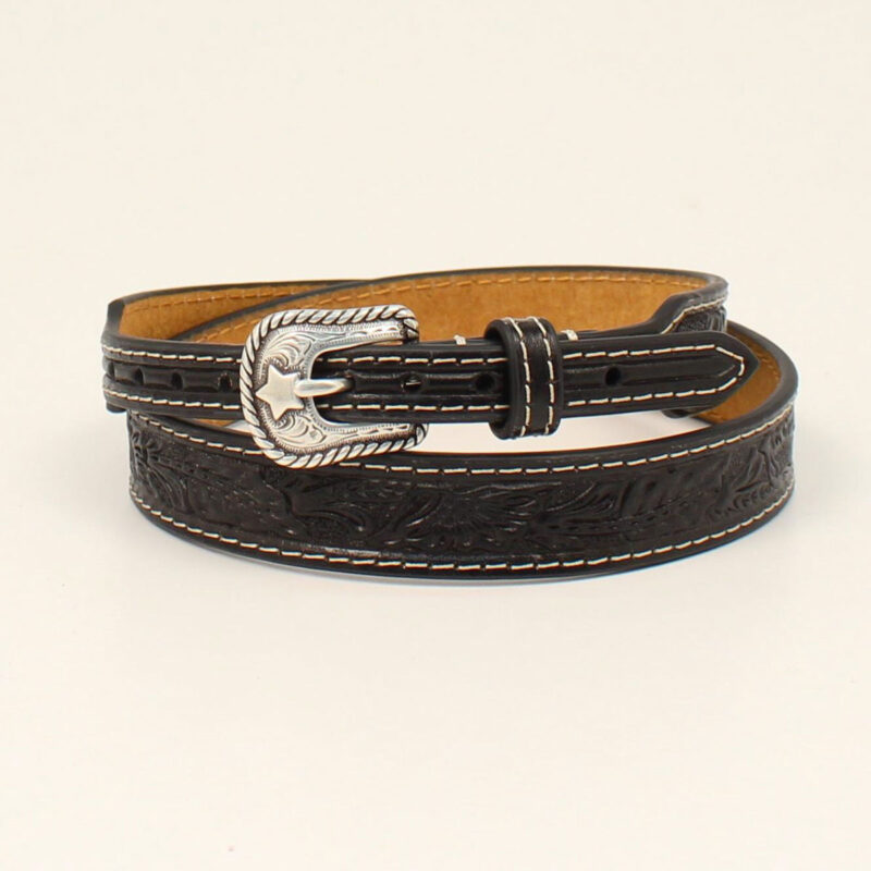 Genuine Black Leather Twister Hatband 0275301
